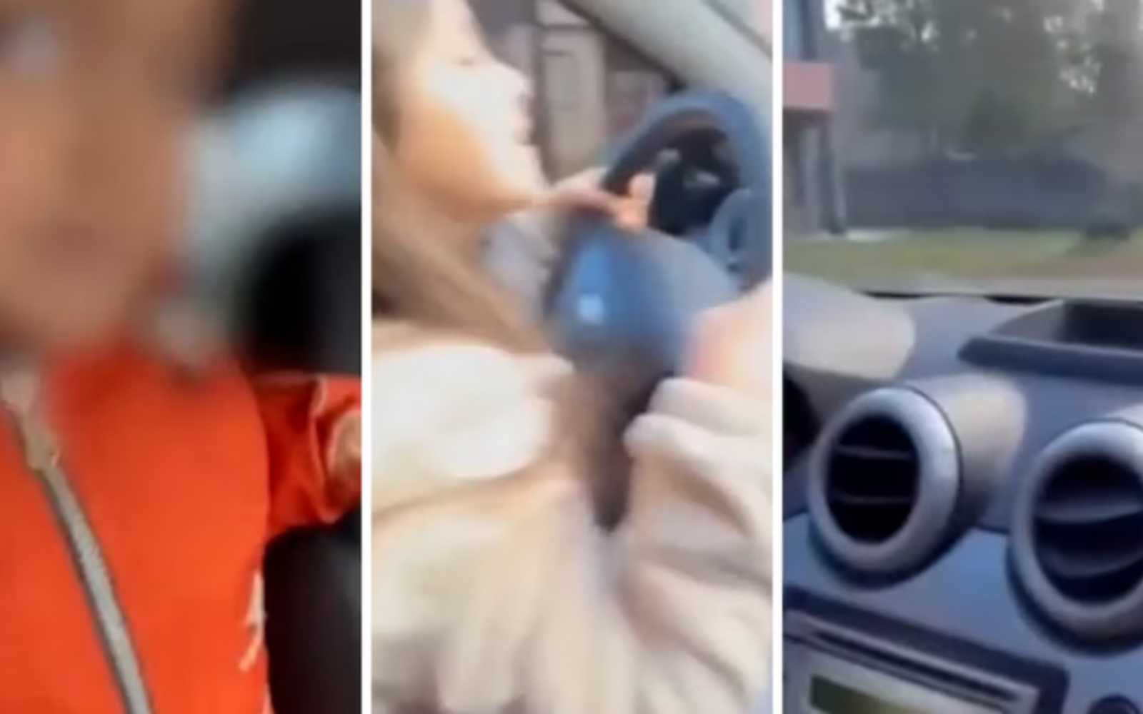Padre filma a su hija de 9 años manejando.