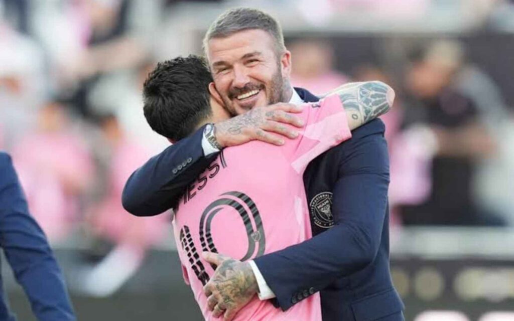 Beckham en la despedida de Messi.